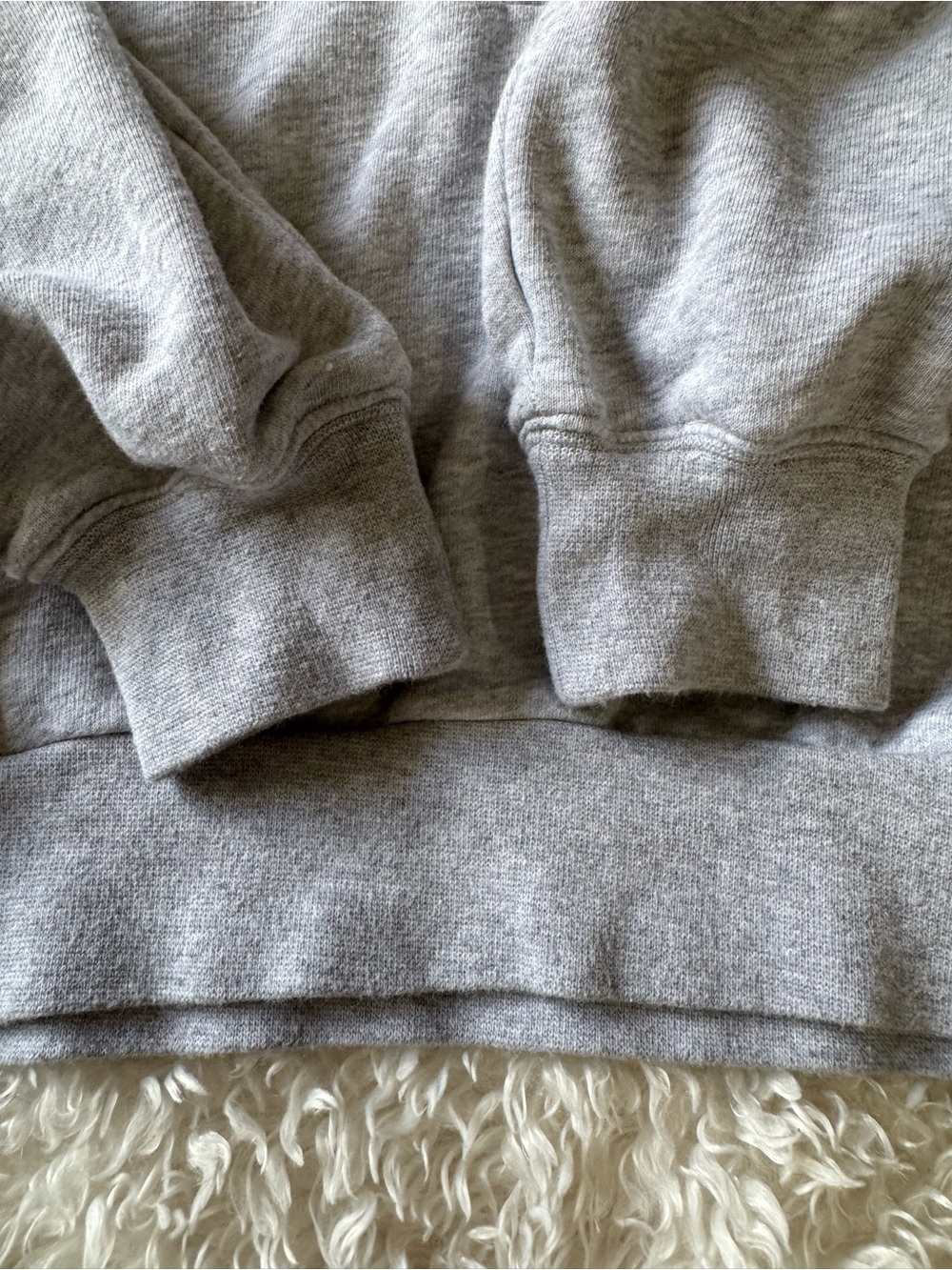 Aritzia TNA Cozy Fleece Perfect 1/4 Zip Cropped Sweatshirt Women's XS Grey - Picture 8 of 12